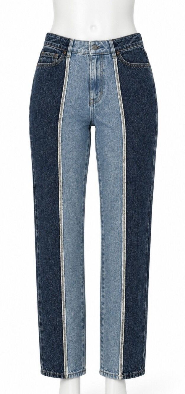 PacSun Womens Jeans Denim Colorblock Size 24 Retro Artsy Grunge Skater Punk Rock